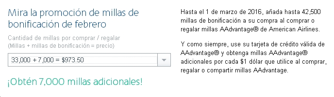 AA Promo Compra de Millas