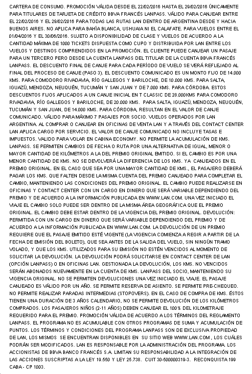 Promo LAN BBVA condiciones