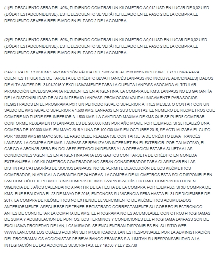 LATAMPass Letra Chica