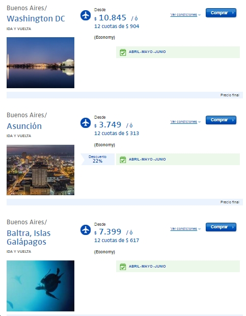 LAN Destinos Abril Junio