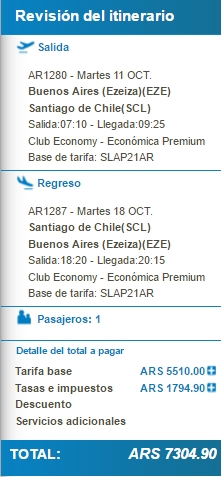 AR Club LN 50 dto BUE SCL sin CLN