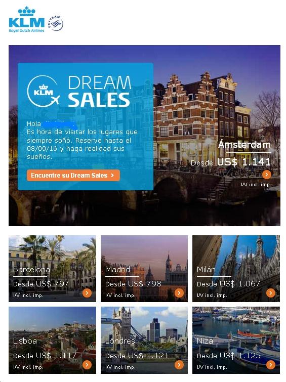 KLM Europa Dream Sales